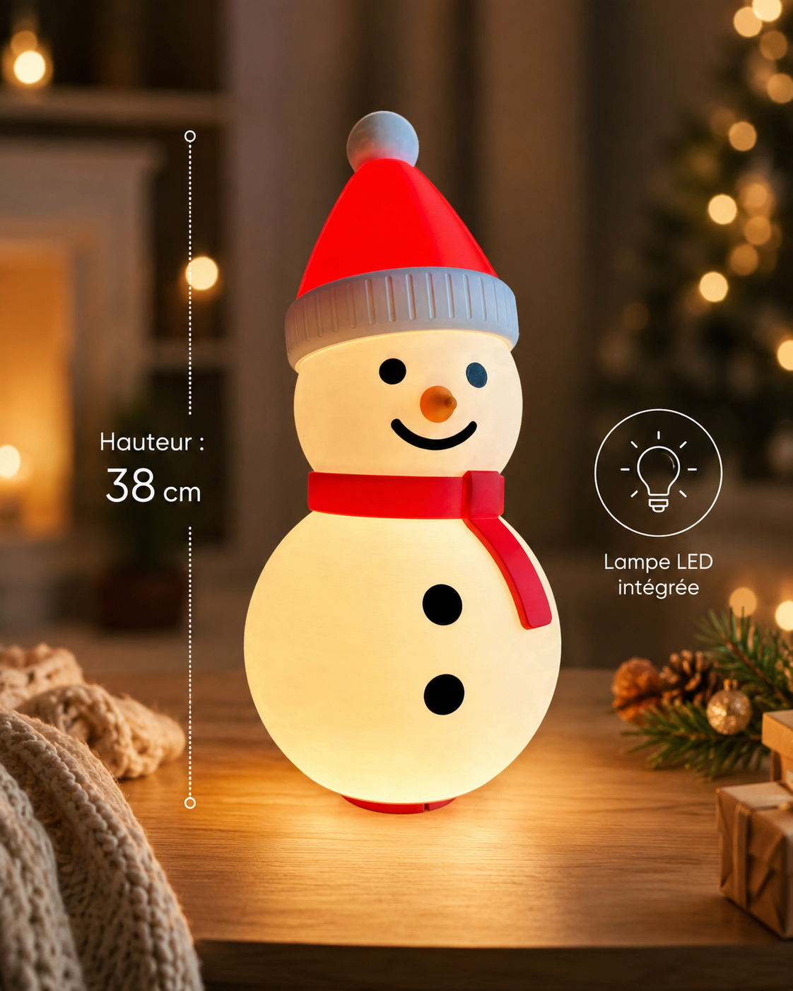 Lampe bonhomme de neige LED — photo 3