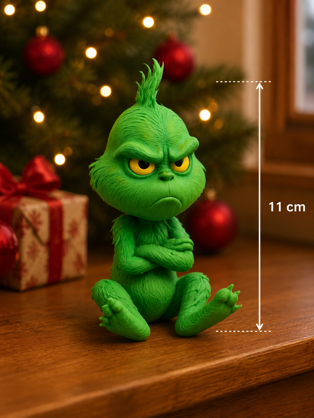 Petit monstre vert grincheux