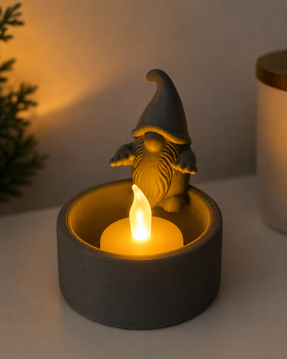 Porte-bougie lutin