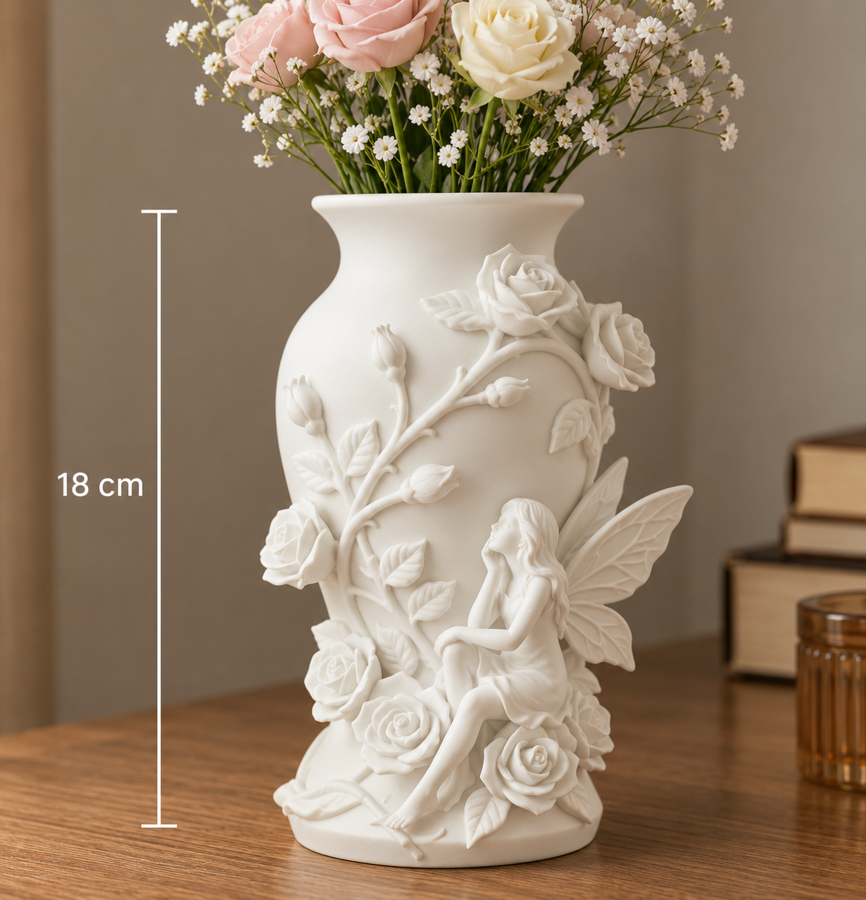 Vase fée et roses