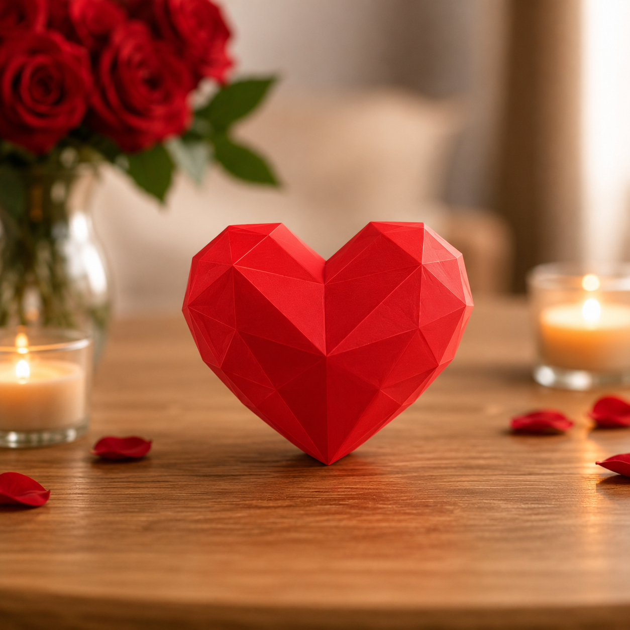 Cœur géométrique rouge – Décoration romantique — photo 3